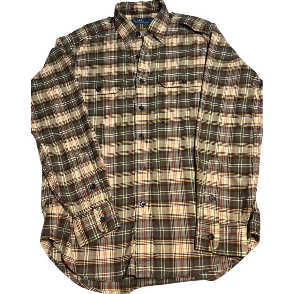 Ralph Lauren Brown and Tan Casual Button Down Shirt